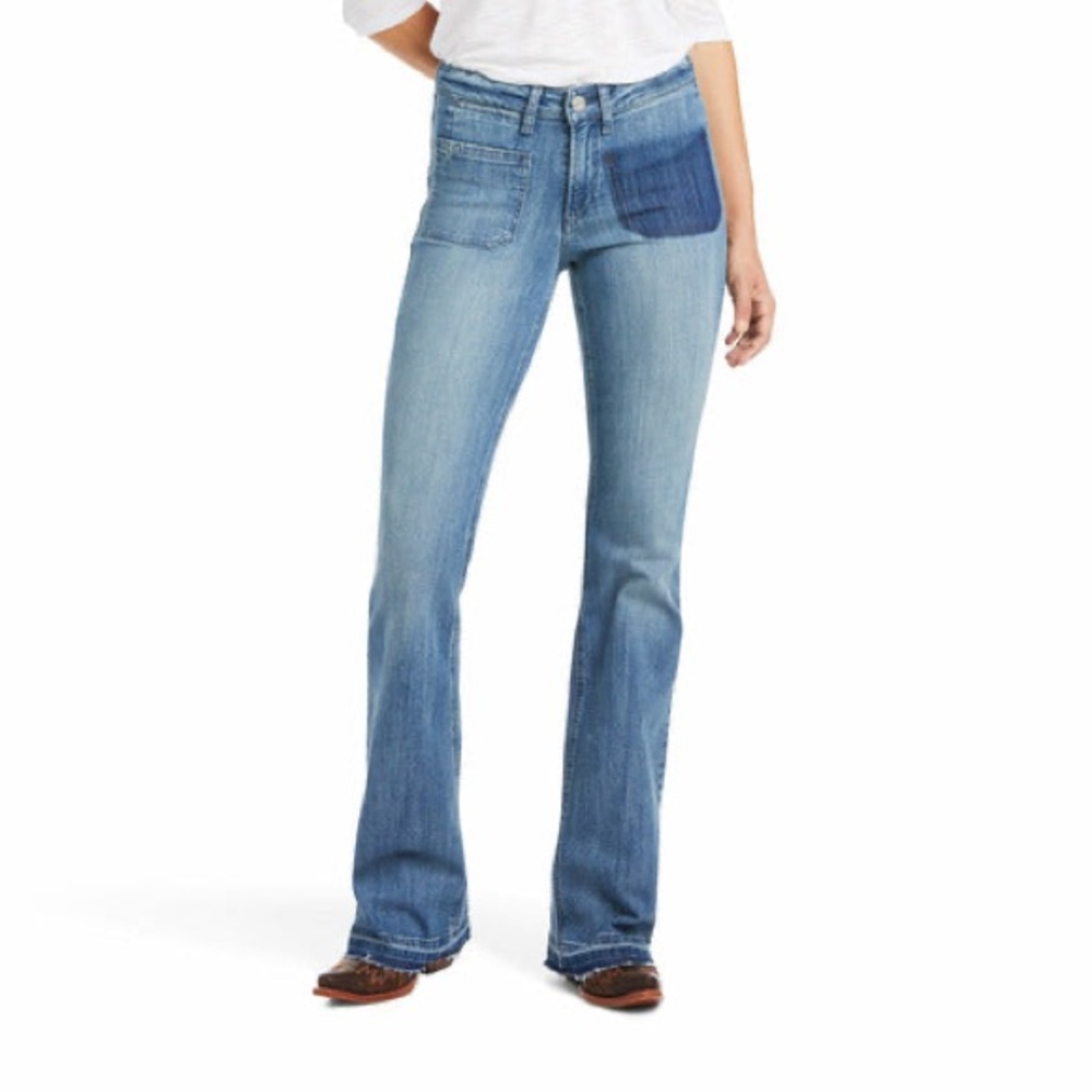ARIAT Vivianne Slim Alabama Trouser High Rise Wide Leg Jeans With Released Hem